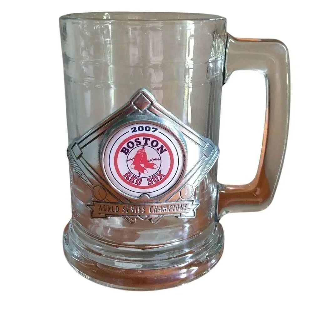2007 MLB Boston Red Sox World Series 16oz Glass Beer Mug NWT - Picture 2 of 11